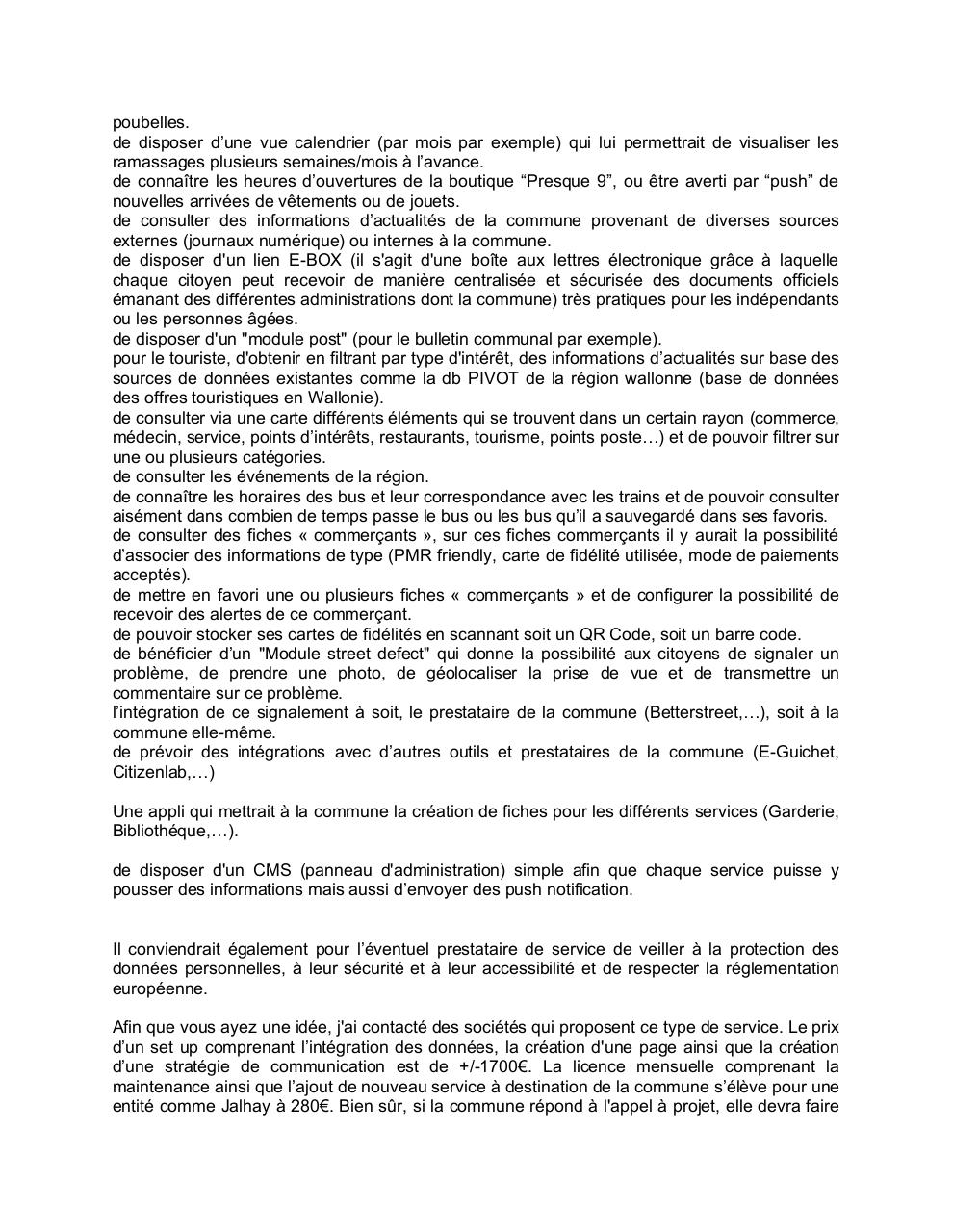 Aperçu du document Mise à disposition d’une application mobile multi-services ouverte pour le citoyen ainsi que pour les touristes. (1).pdf - page 2/3 Mise à disposition d’une application mobile multi-services ouverte pour le citoyen ainsi que pour les touristes. (1).pdf - page 2/3