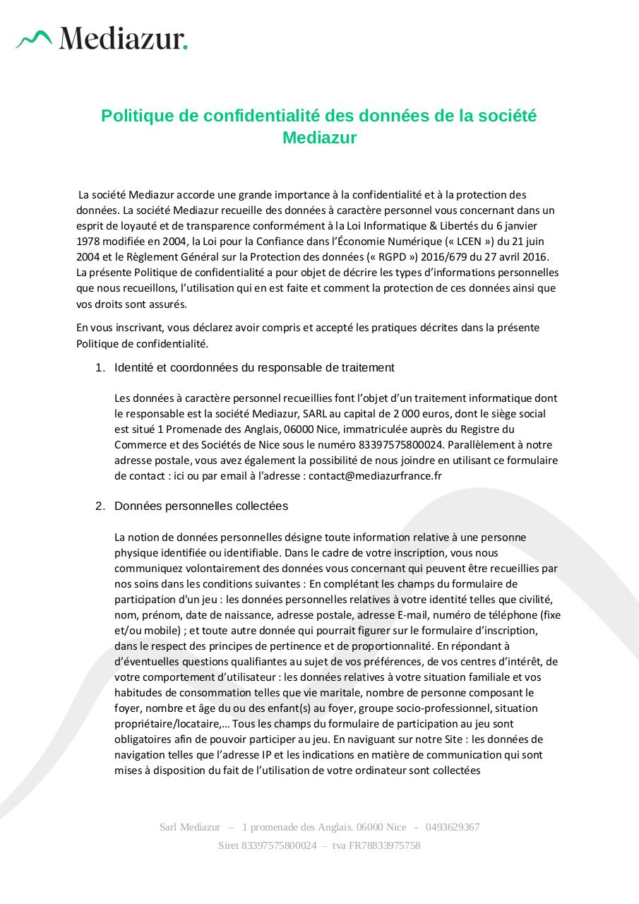 Politique-de-confidentialitÃ©-des-donnÃ©es-Mediazur.pdf - page 1/5
