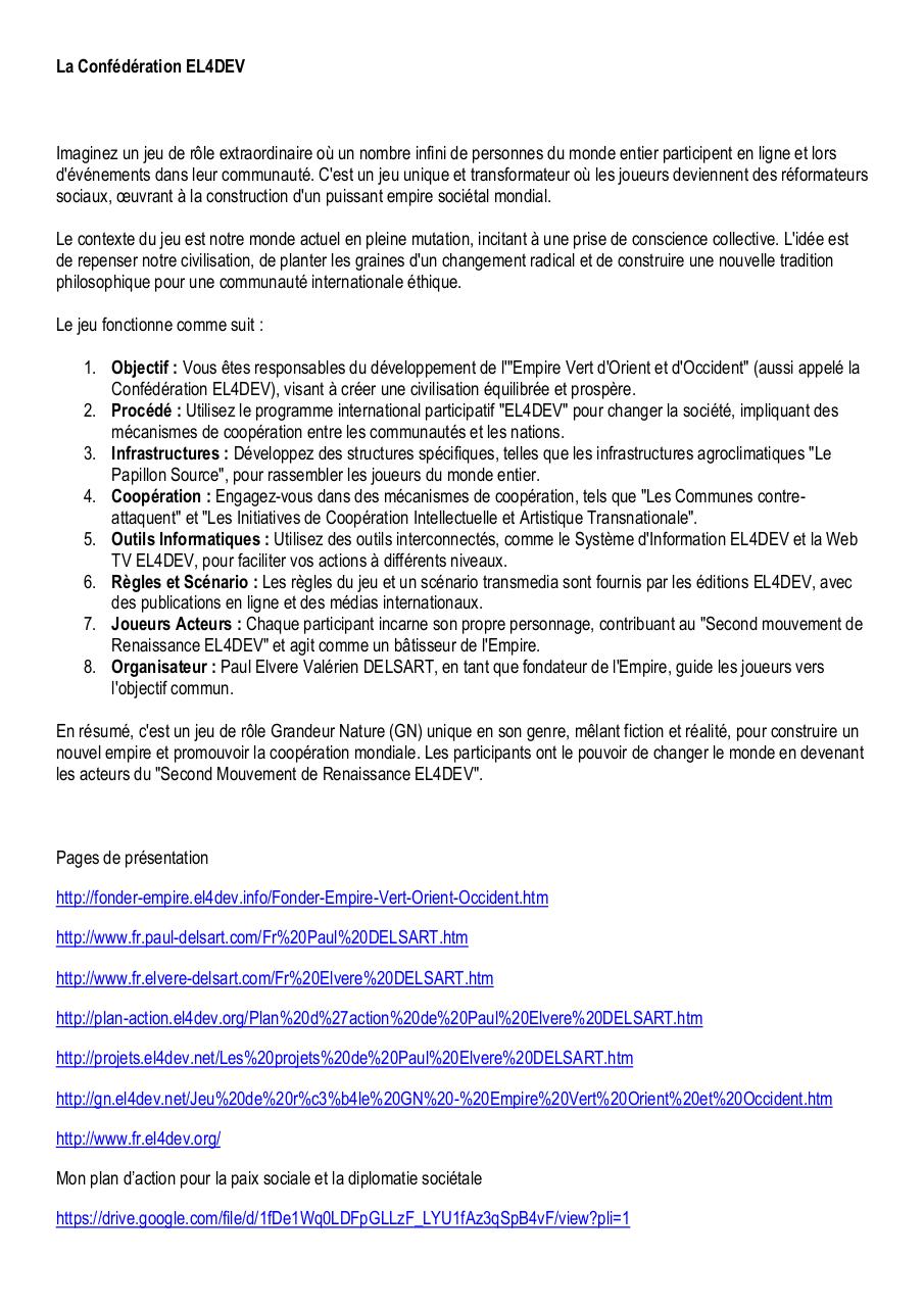 Aperçu du document La Confédération EL4DEV.pdf - page 1/2 La Confédération EL4DEV.pdf - page 1/2