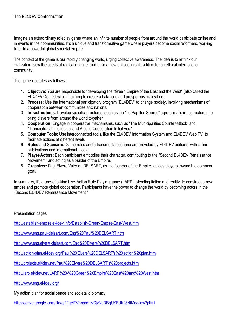Aperçu du document The EL4DEV Confederation.pdf - page 1/2 The EL4DEV Confederation.pdf - page 1/2