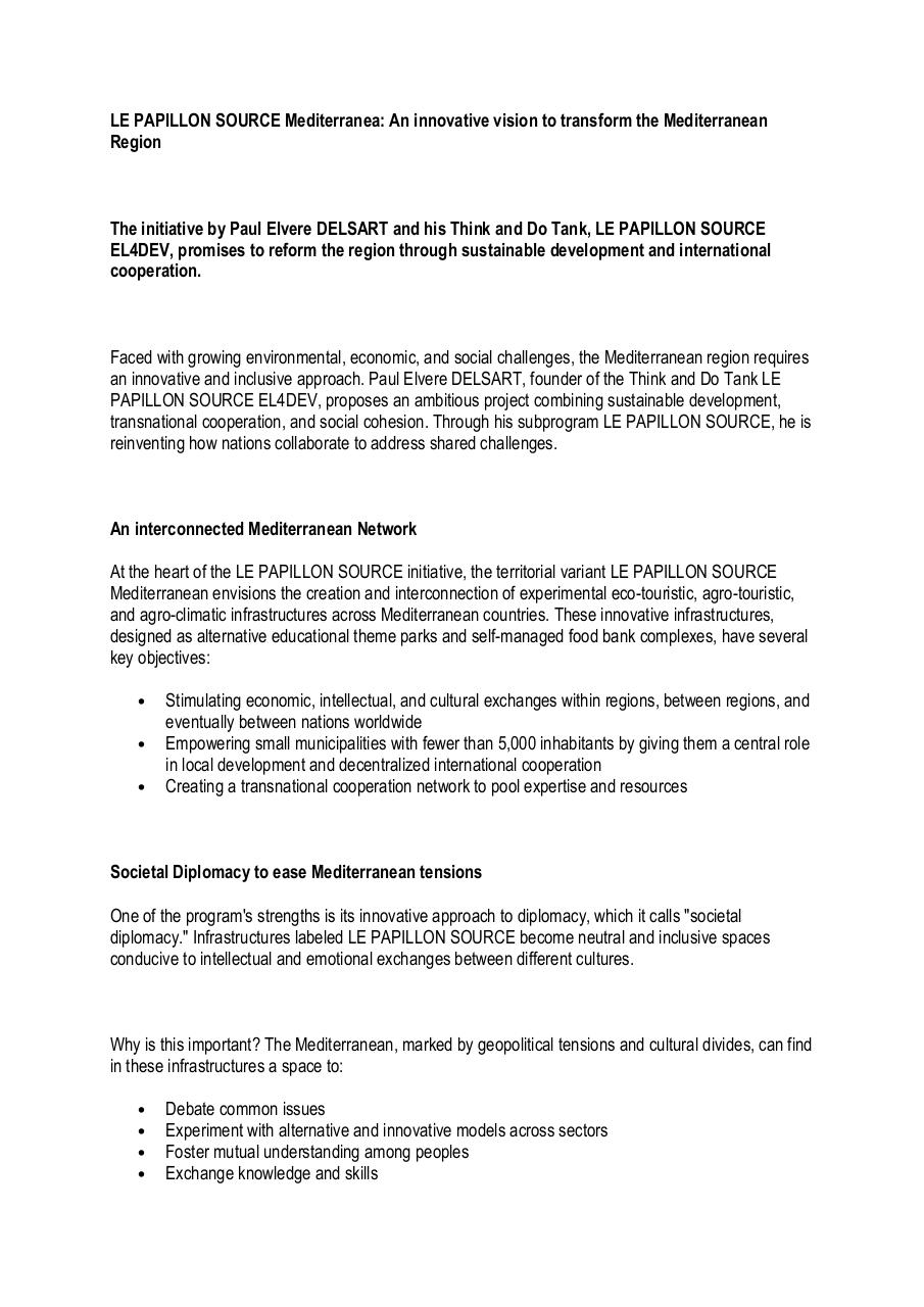 49 - LE PAPILLON SOURCE Mediterranea - An innovative vision to transform the Mediterranean Region.pdf - page 1/6