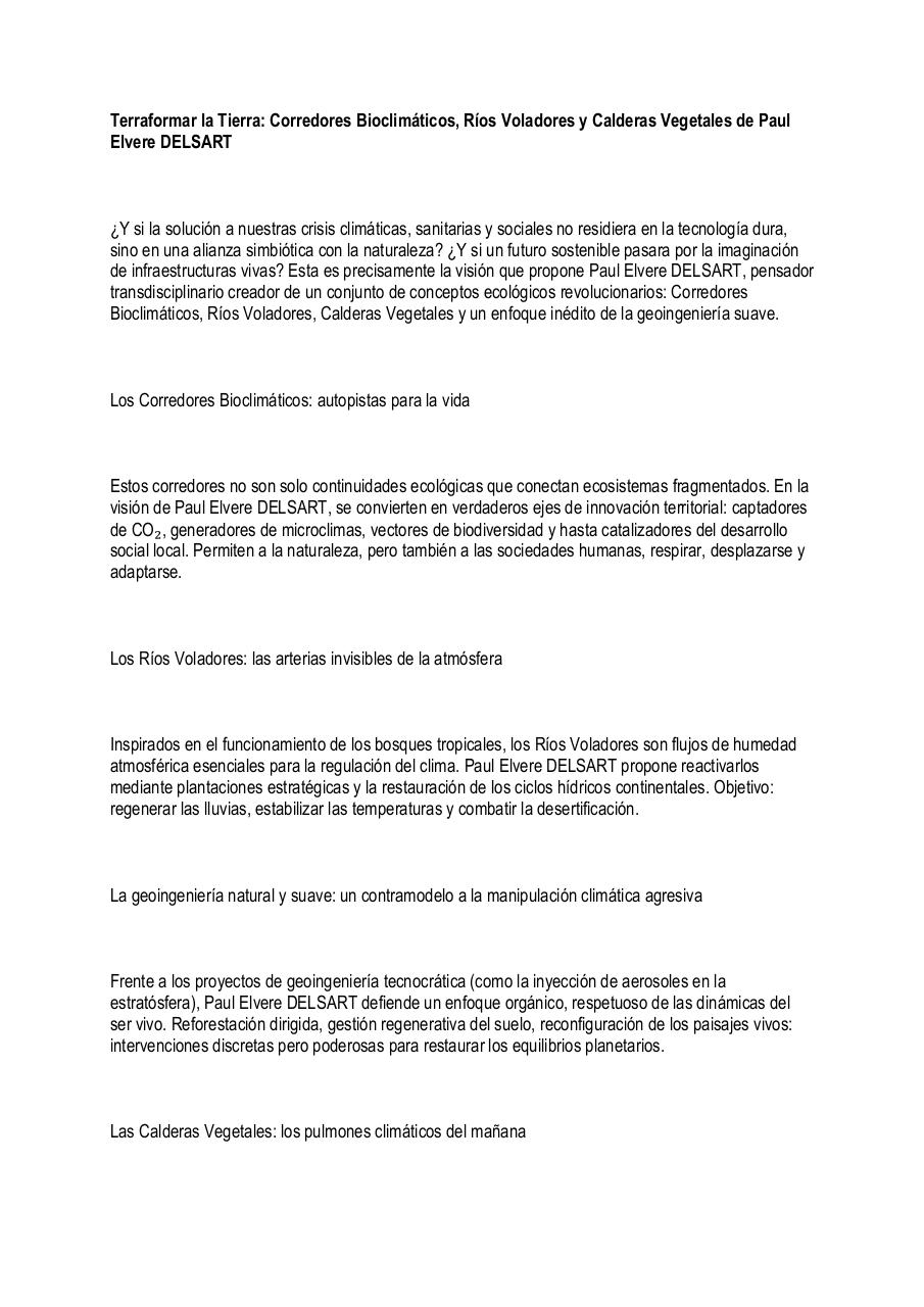 Corredores Bioclimáticos, Ríos Voladores y Calderas Vegetales de Paul Elvere DELSART.pdf - page 1/6