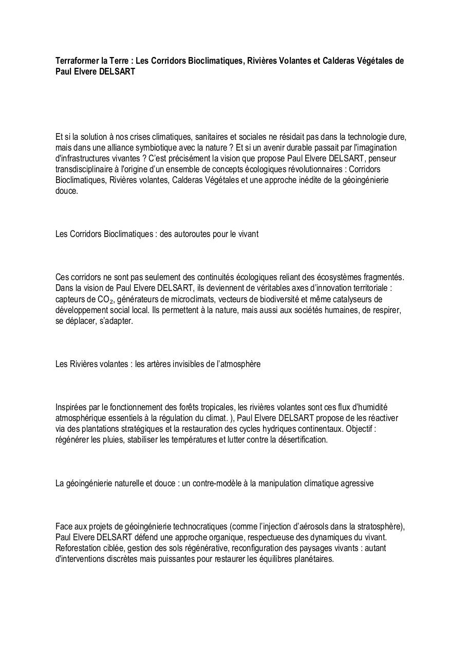 Les Corridors Bioclimatiques, Rivières Volantes et Calderas Végétales de Paul Elvere DELSART.pdf - page 1/6