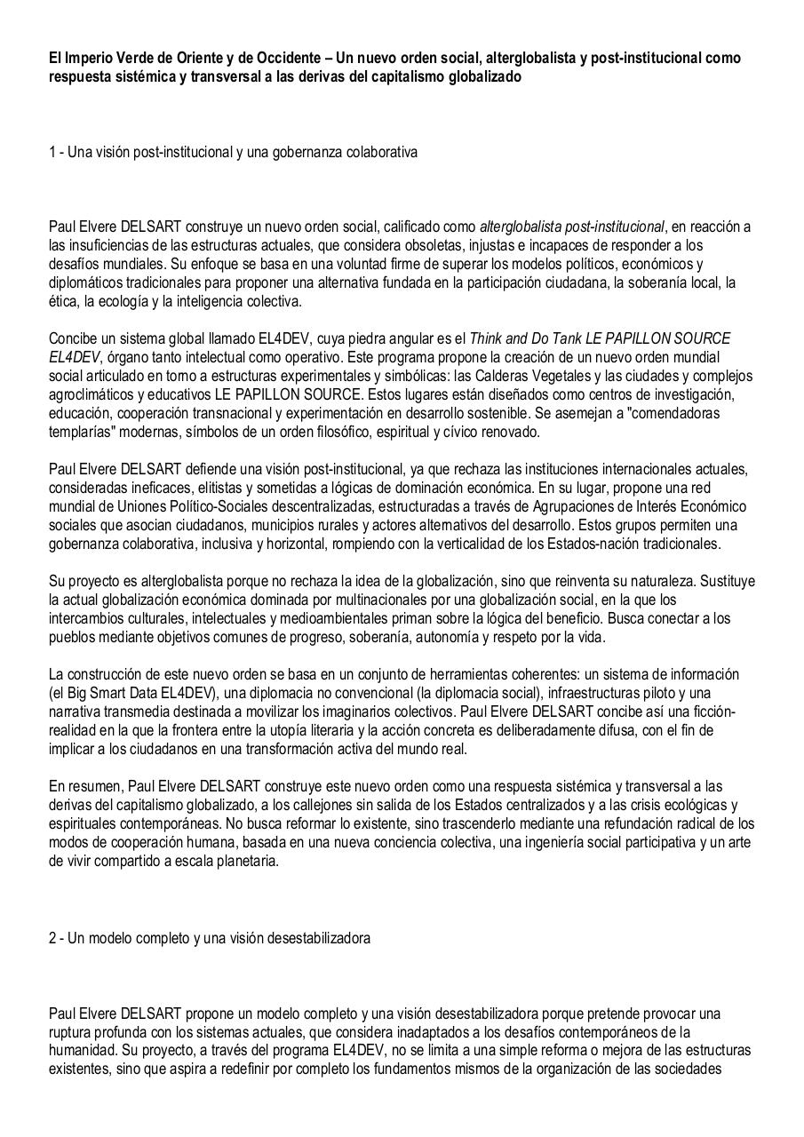 El Imperio Verde de Oriente y de Occidente – Un nuevo orden social, alterglobalista y post-institucional como respuesta sistémica y transversal a las derivas del capitalismo globalizado.pdf - page 1/5