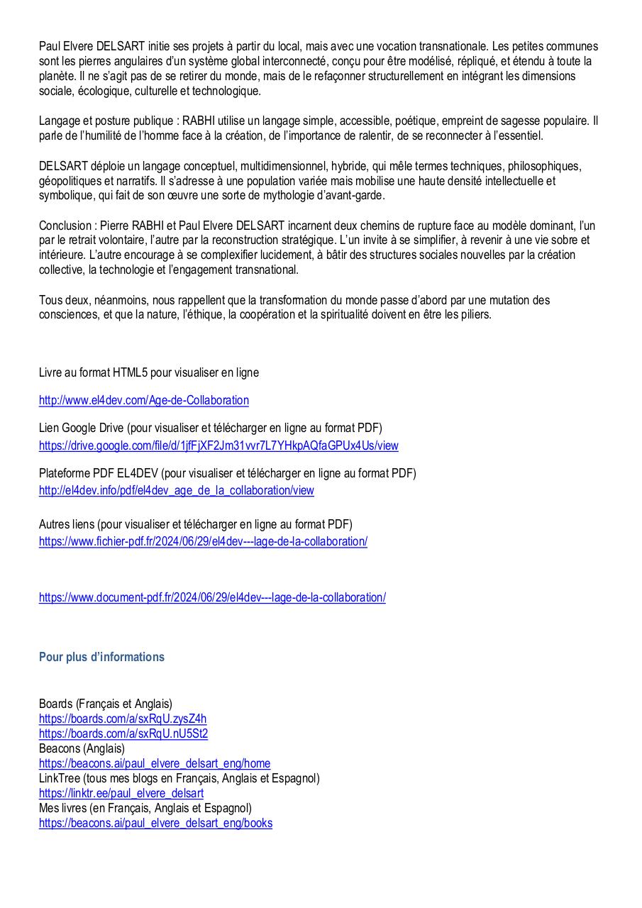 Paul Elvere DELSART comparé aux autres penseurs visionnaires et ingénieurs sociaux - Jacques FRESCO, Buckminster FULLER et Pierre RABHI.pdf - page 4/6