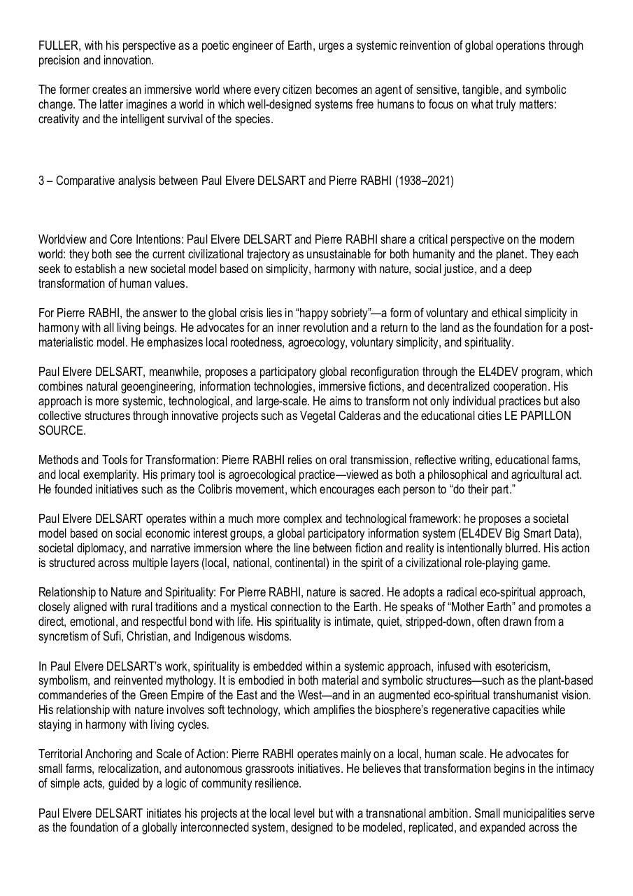 Paul Elvere DELSART compared to other visionary thinkers and social engineers – Jacques FRESCO, Buckminster FULLER y Pierre RABHI.pdf - page 3/6