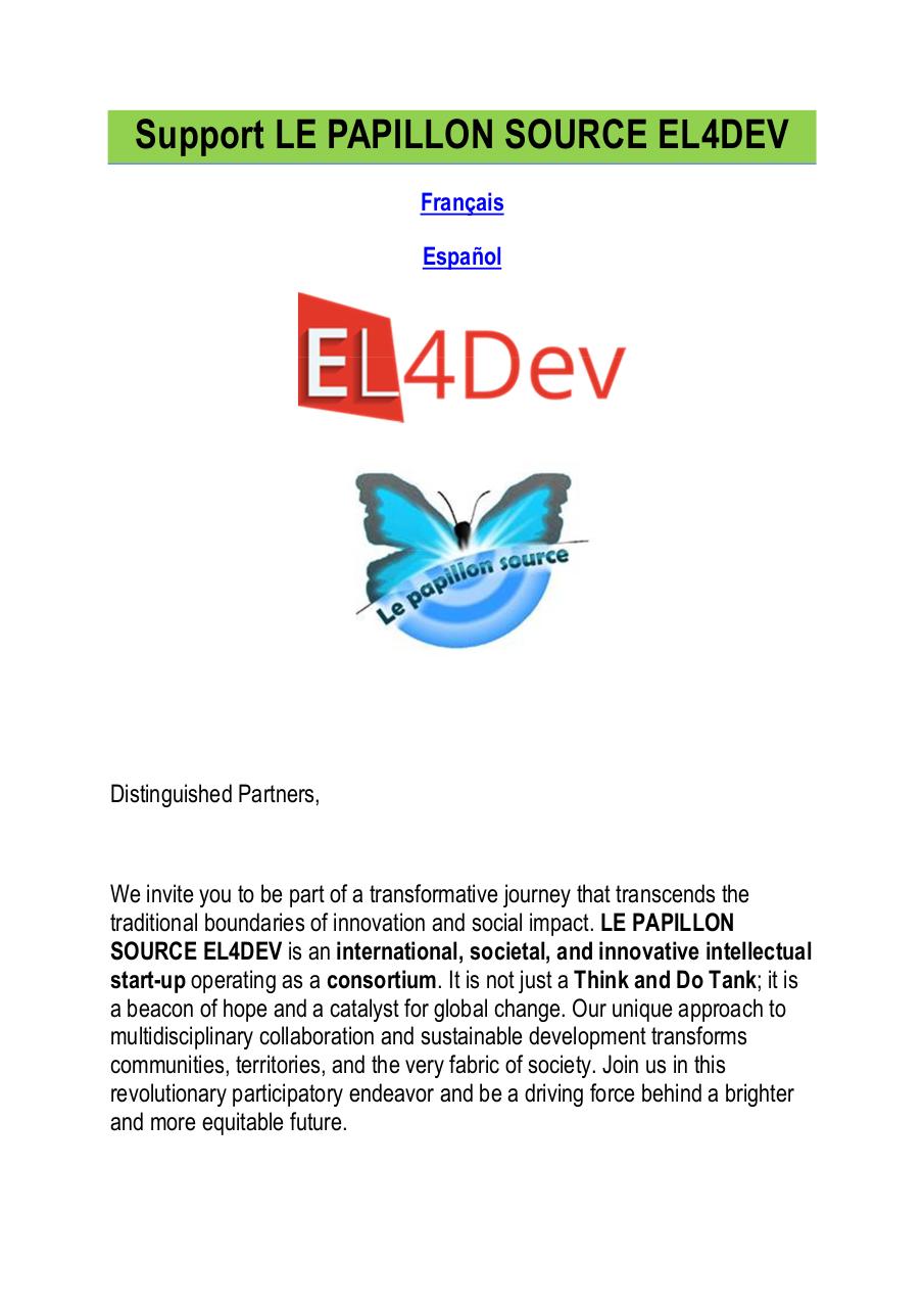 Sponsors - Support the Think and Do Tank LE PAPILLON SOURCE EL4DEV.pdf - page 1/13