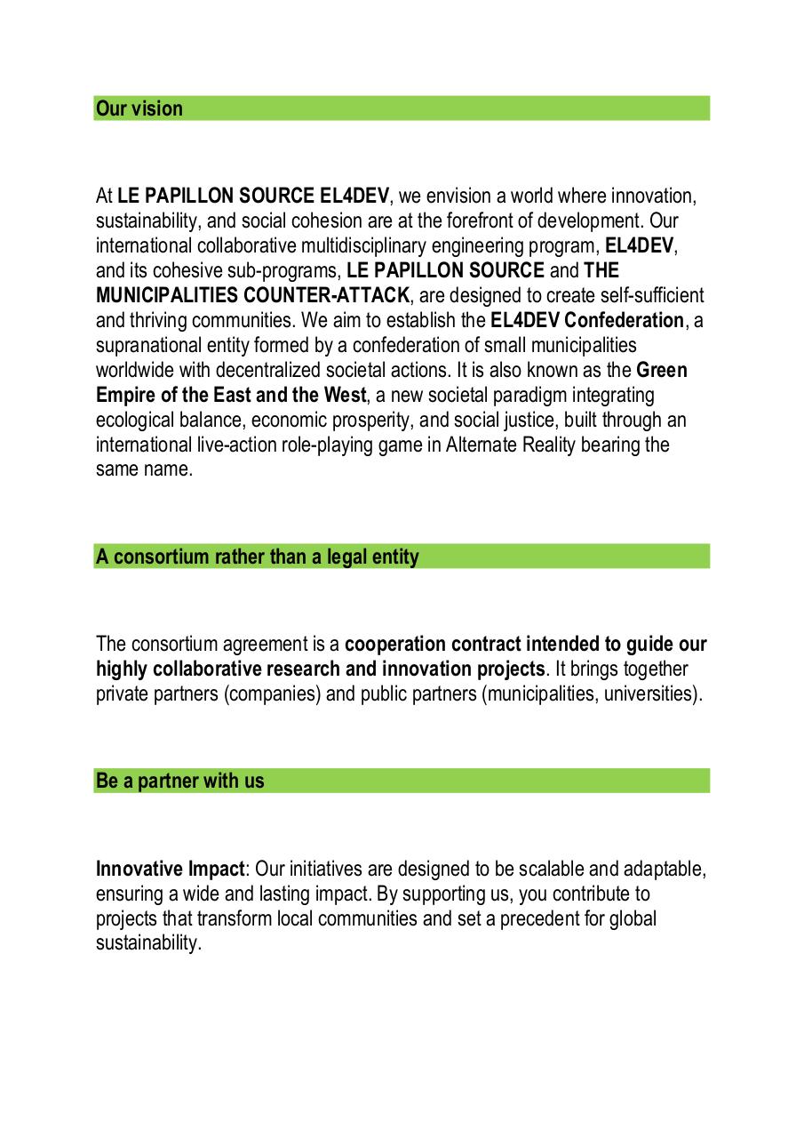 Sponsors - Support the Think and Do Tank LE PAPILLON SOURCE EL4DEV.pdf - page 2/13