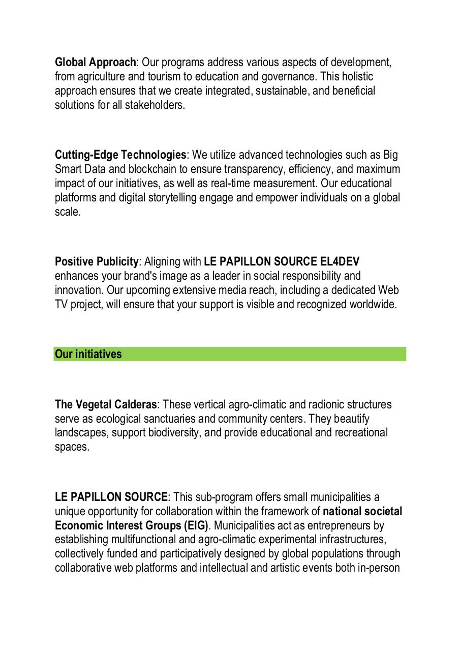 Sponsors - Support the Think and Do Tank LE PAPILLON SOURCE EL4DEV.pdf - page 3/13