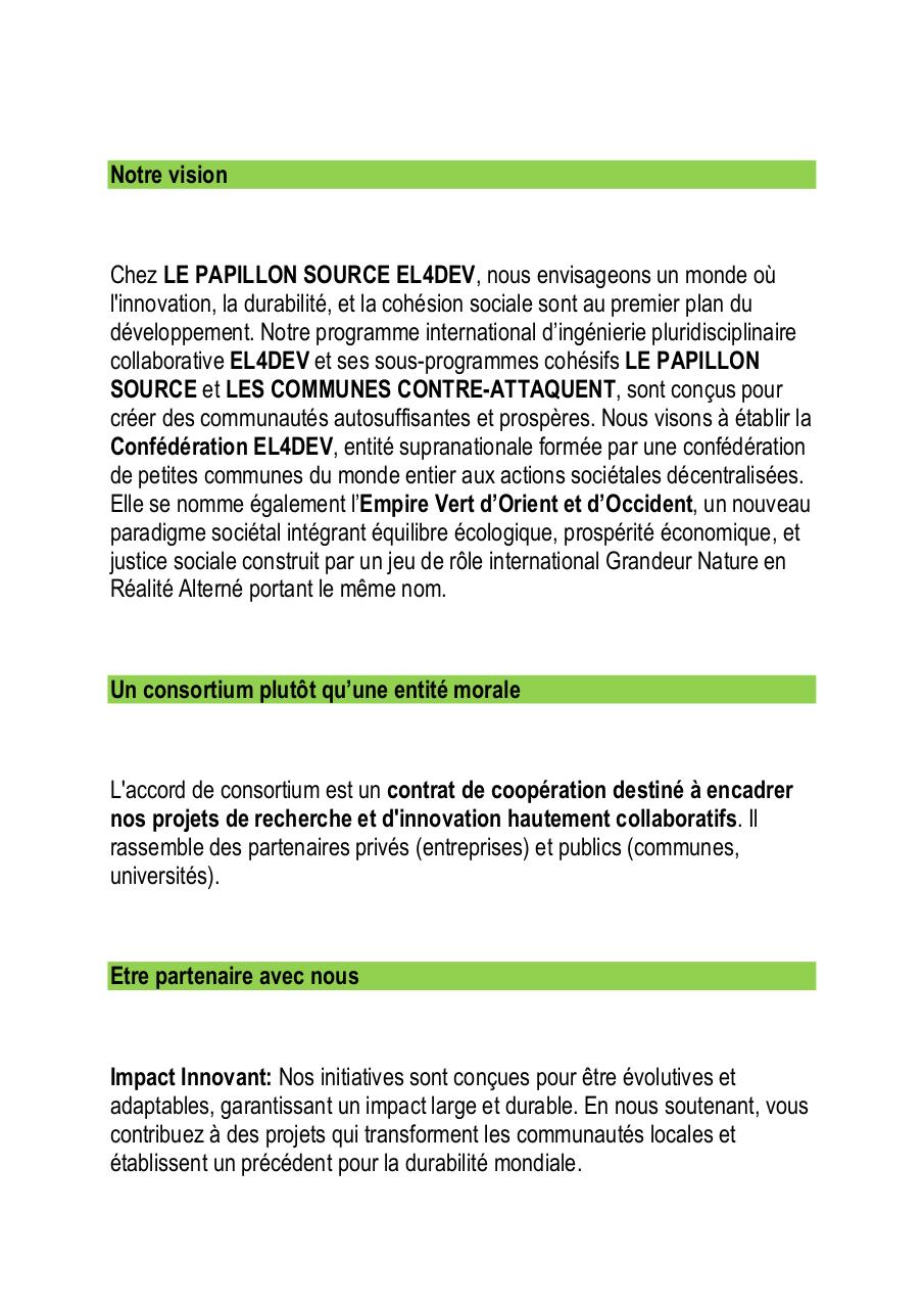 Sponsors - Soutenez the Think and Do Tank LE PAPILLON SOURCE EL4DEV.pdf - page 2/13