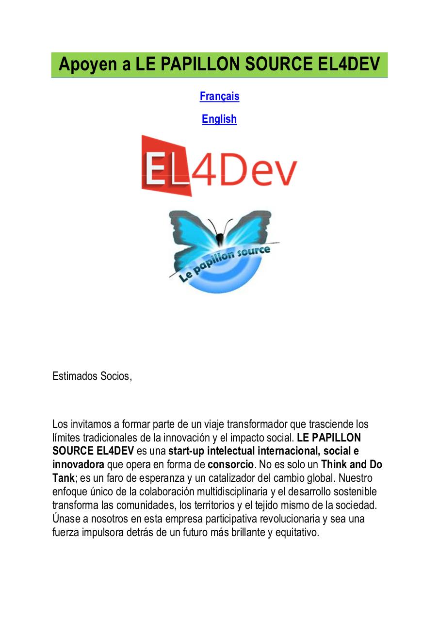 Socios - Apoyen al Think and Do Tank LE PAPILLON SOURCE EL4DEV.pdf - page 1/14