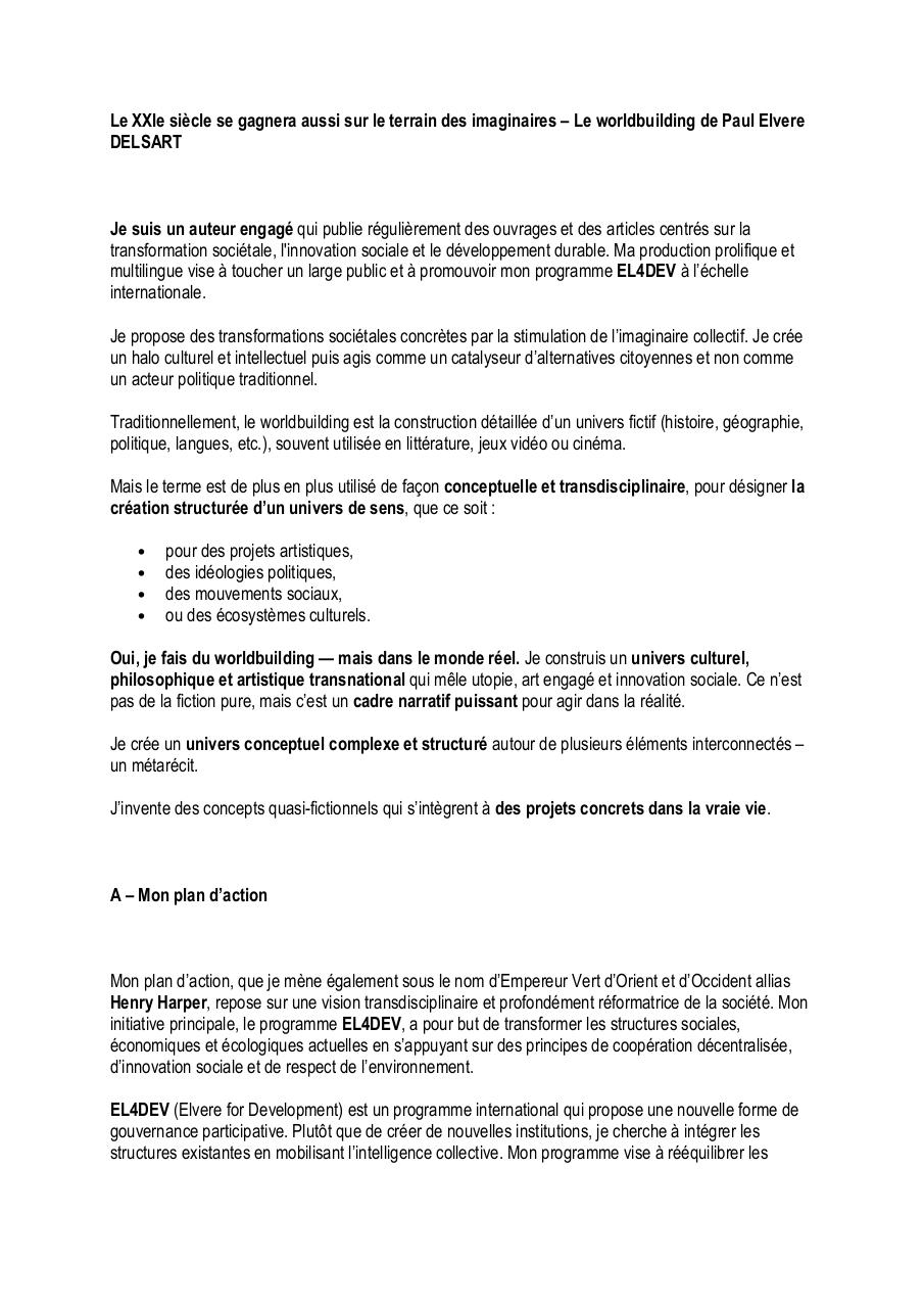 Le XXIe siècle se gagnera aussi sur le terrain des imaginaires – Le worldbuilding de Paul Elvere DELSART.pdf - page 1/8