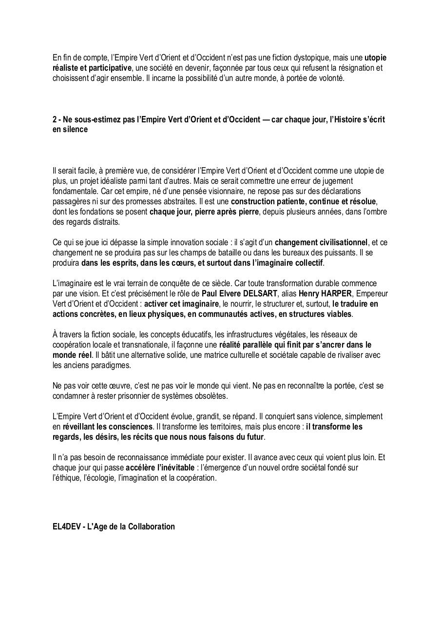 L’Empire Vert d’Orient et d’Occident – Le dernier grand empire de l’humanité, premier projet mondial de transformation culturelle – Un projet à ne pas sous-estimer.pdf - page 2/6