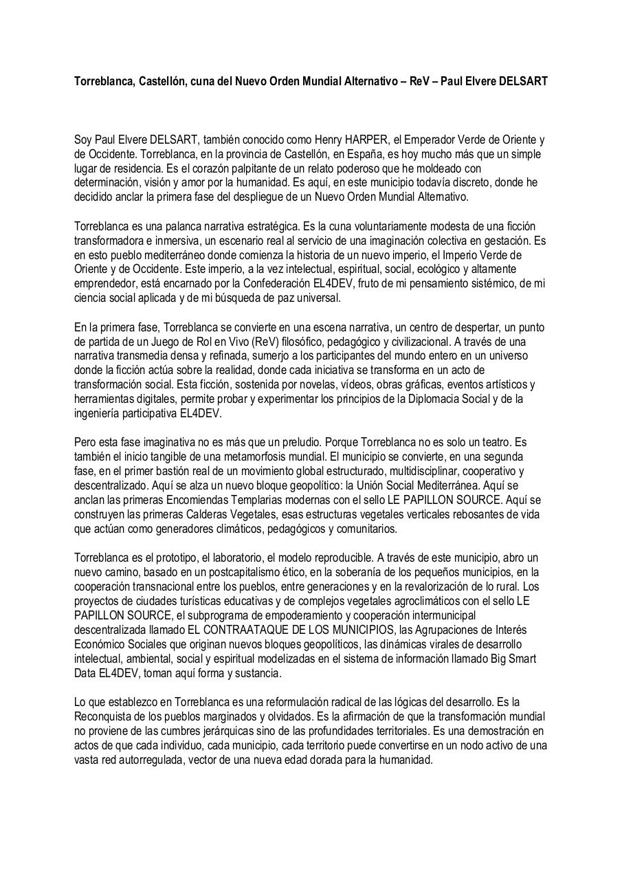 Torreblanca, Castellón, cuna del Nuevo Orden Mundial Alternativo – ReV – Paul Elvere DELSART.pdf - page 1/5