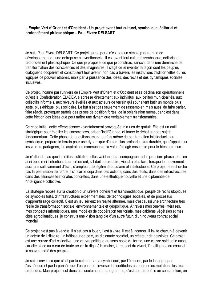 L’Empire Vert d’Orient et d’Occident - Un projet avant tout culturel, symbolique, éditorial et profondément philosophique – Paul Elvere DELSART.pdf - page 1/5