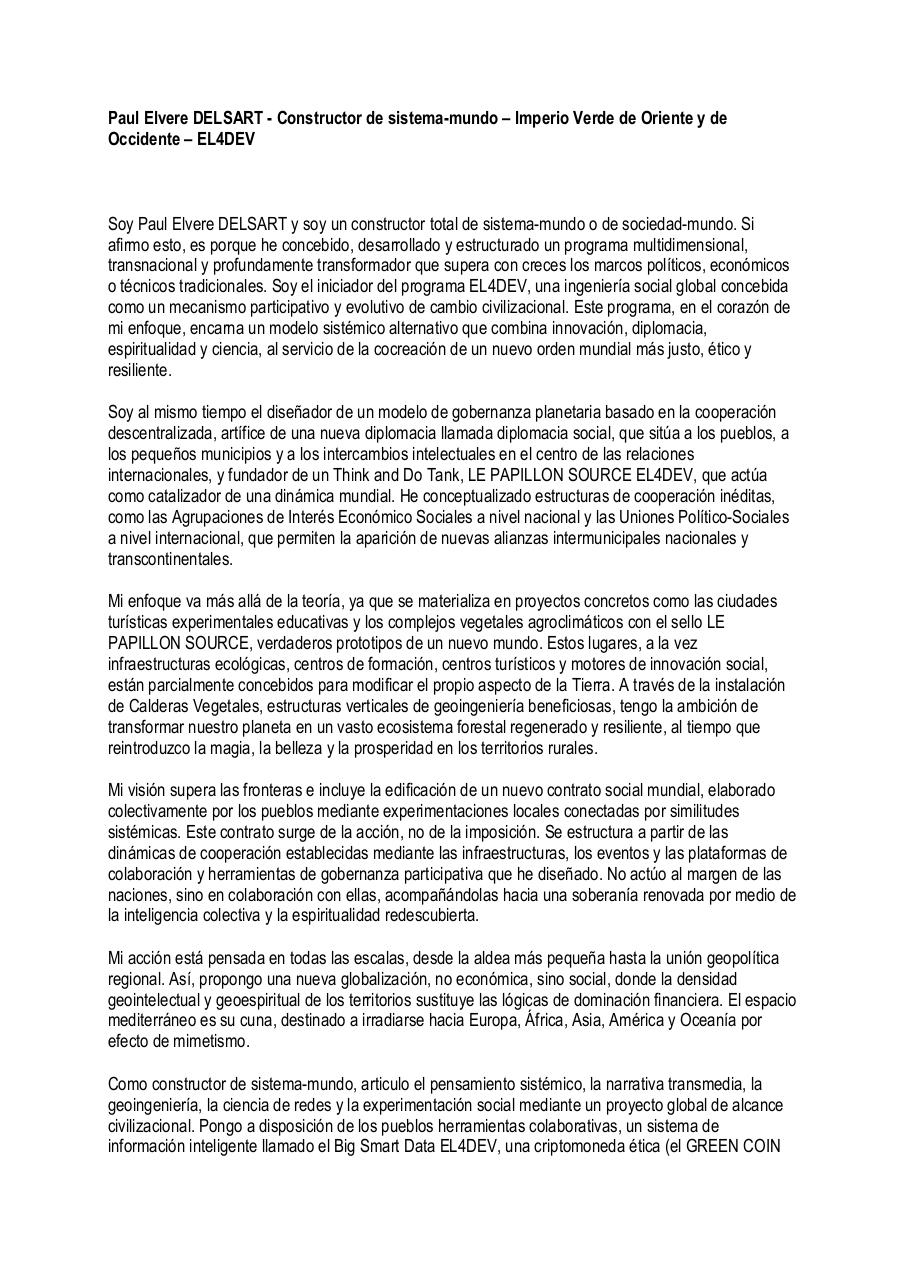 Paul Elvere DELSART - Constructor de sistema-mundo – Imperio Verde de Oriente y de Occidente – EL4DEV.pdf - page 1/5