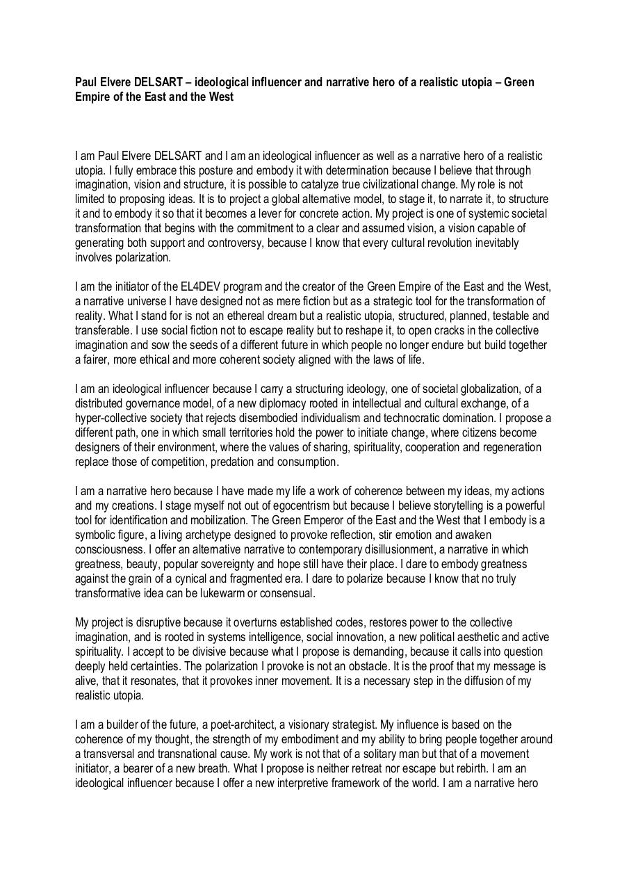 Paul Elvere DELSART – ideological influencer and narrative hero of a realistic utopia – Green Empire of the East and the West.pdf - page 1/5