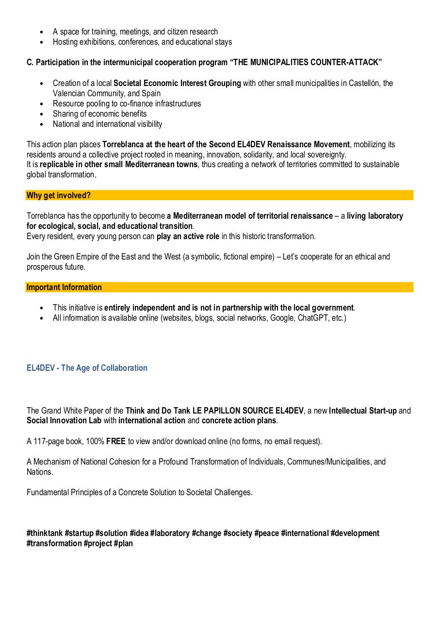 Private initiative Action Plan – Torreblanca, Castellón, a hub for international societal transformation.pdf - page 2/5