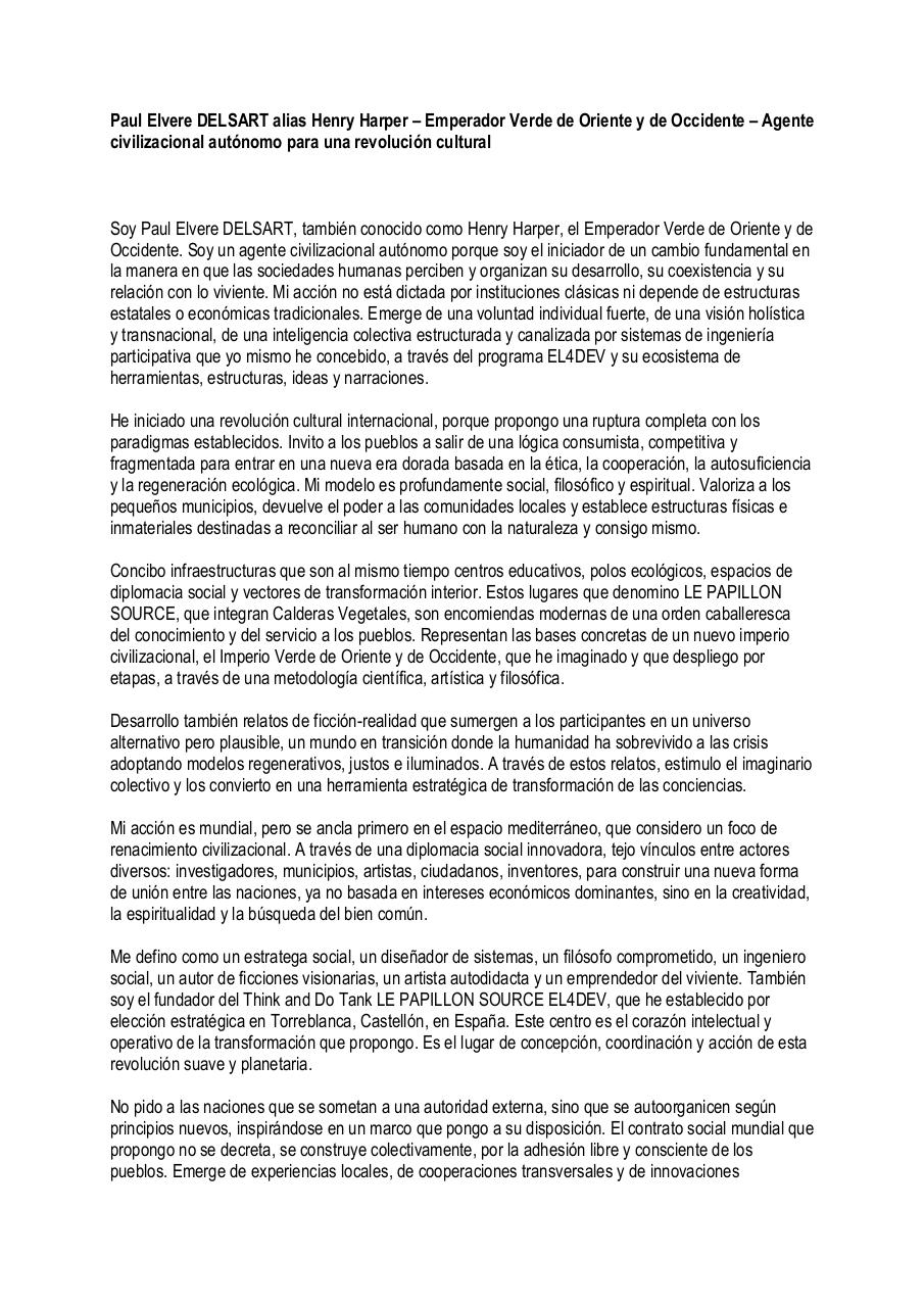 Paul Elvere DELSART alias Henry Harper – Emperador Verde de Oriente y de Occidente – Agente civilizacional autónomo para una revolución cultural.pdf - page 1/5