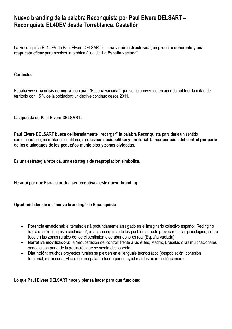 Nuevo branding de la palabra Reconquista por Paul Elvere DELSART – Reconquista EL4DEV.pdf - page 1/8