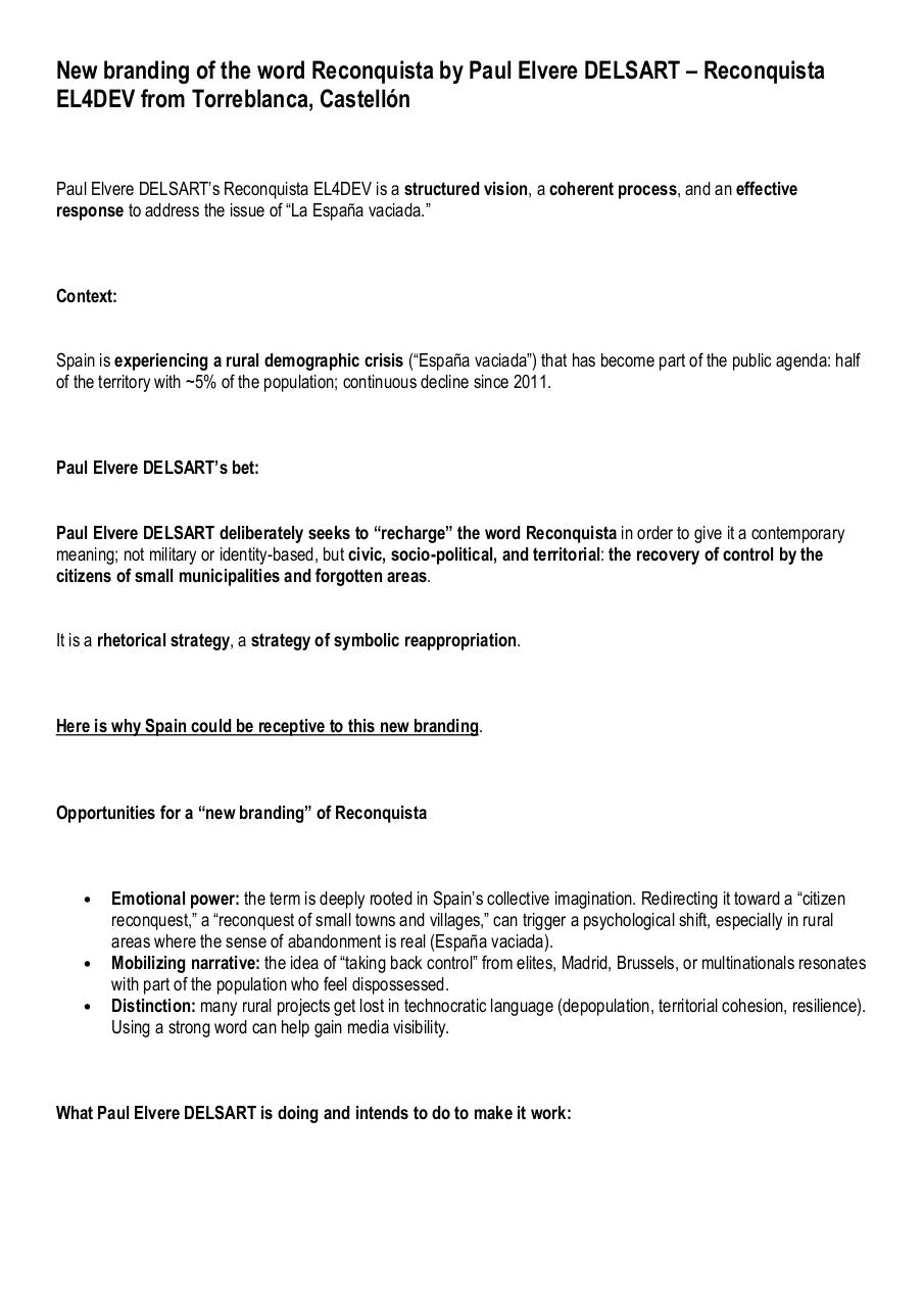 New branding of the word Reconquista by Paul Elvere DELSART – Reconquista EL4DEV.pdf - page 1/8
