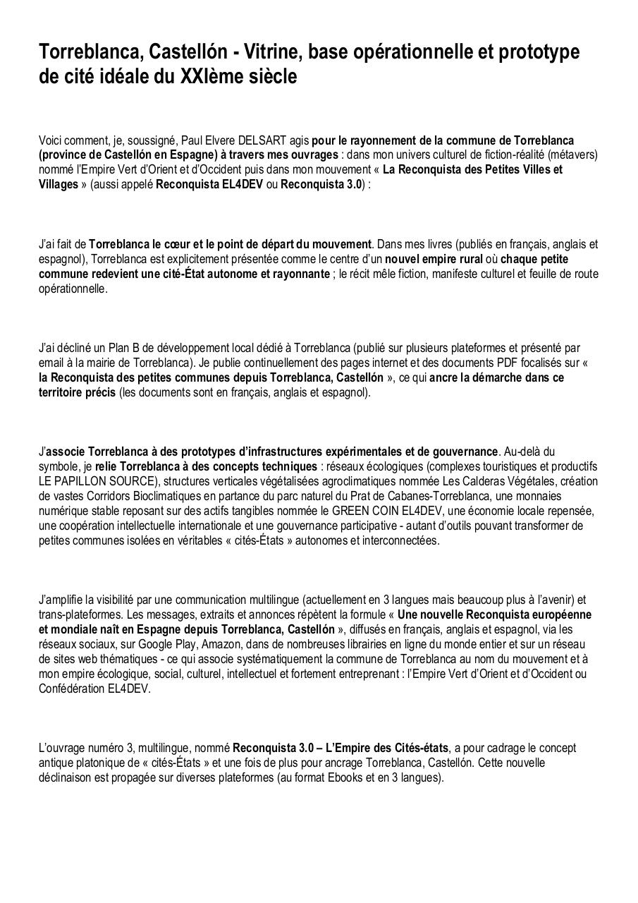 Torreblanca, Castellón - Vitrine, base opérationnelle et prototype de cité idéale du XXIème siècle.pdf - page 1/7
