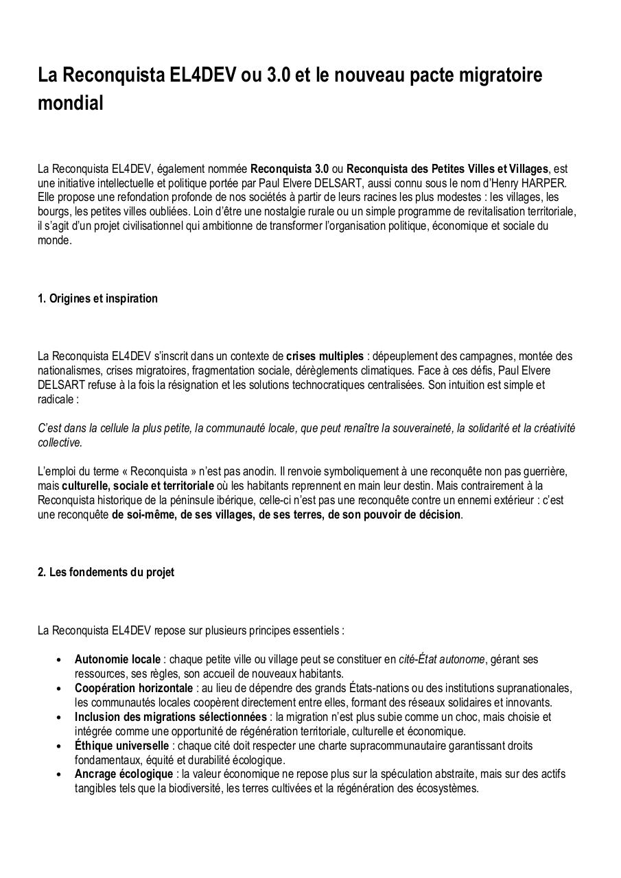 La Reconquista EL4DEV 3.0 et le nouveau pacte migratoire mondial.pdf - page 1/7