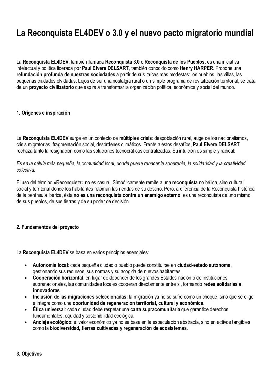 La Reconquista EL4DEV 3.0 y el nuevo pacto migratorio mundial.pdf - page 1/7