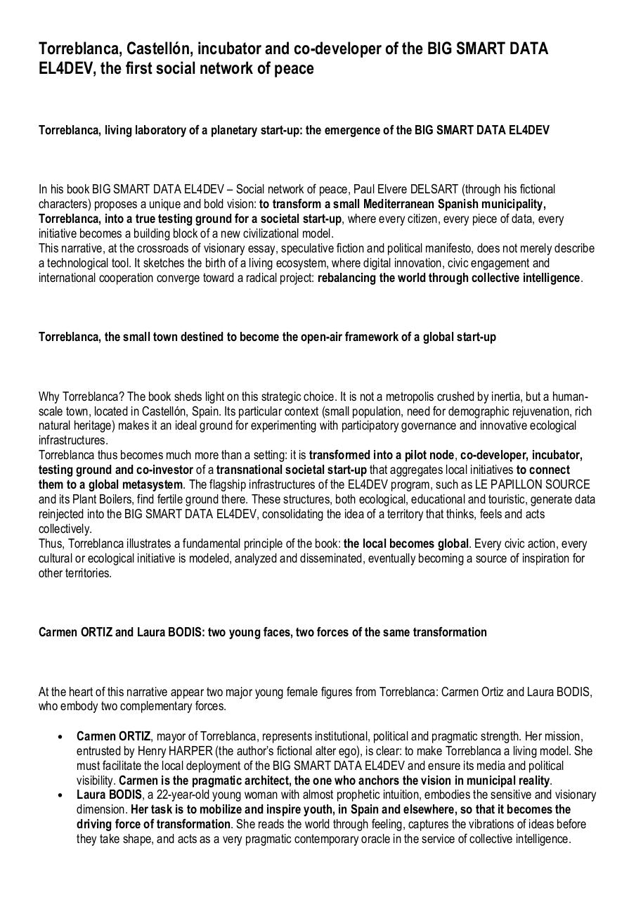 Torreblanca, Castellón, incubator and co-developer of the BIG SMART DATA EL4DEV, the first social network of peace.pdf - page 1/6