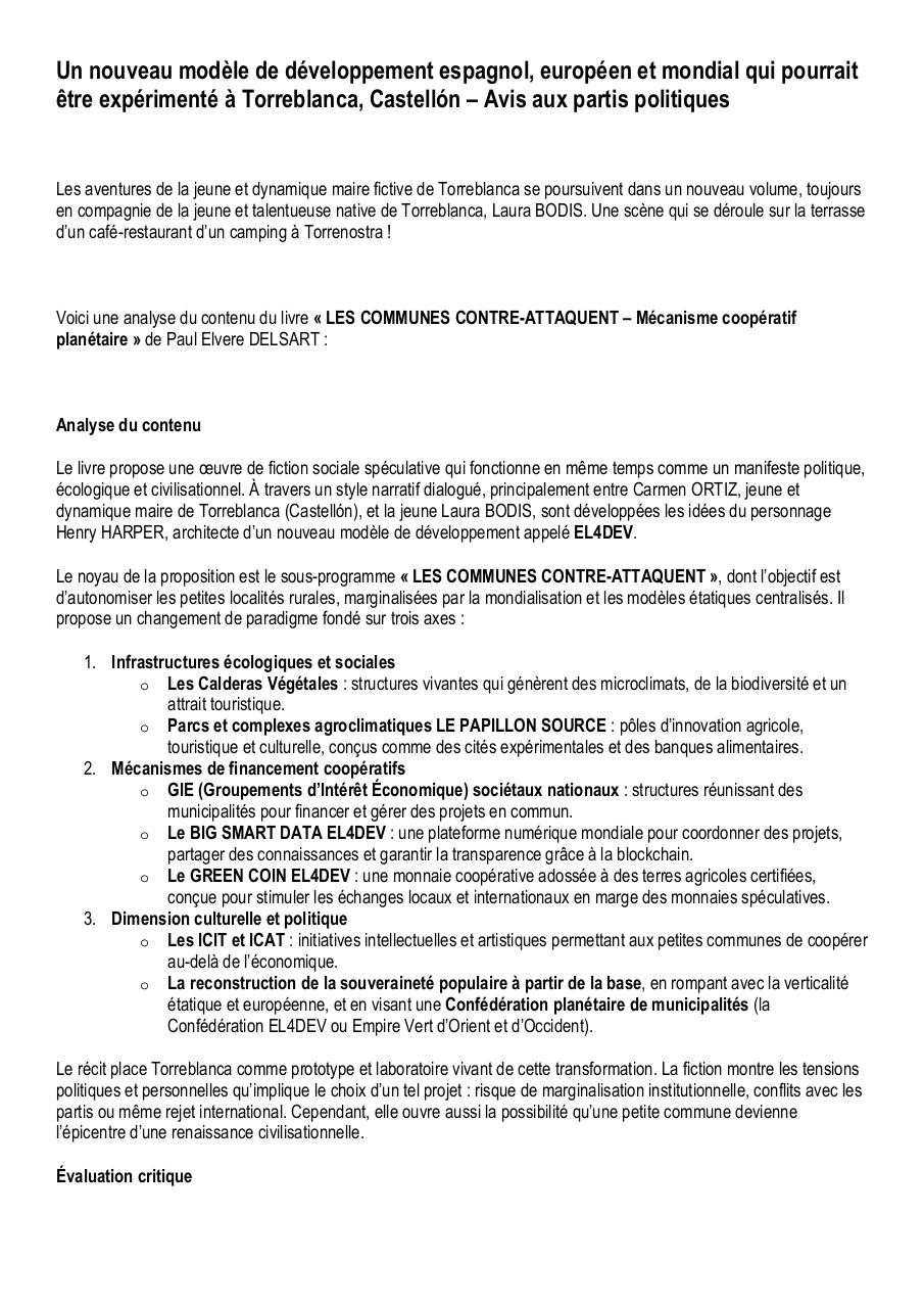 Un nouveau modèle de développement espagnol, européen et mondial qui pourrait être expérimenté à Torreblanca, Castellón – Avis aux partis politiques.pdf - page 1/6