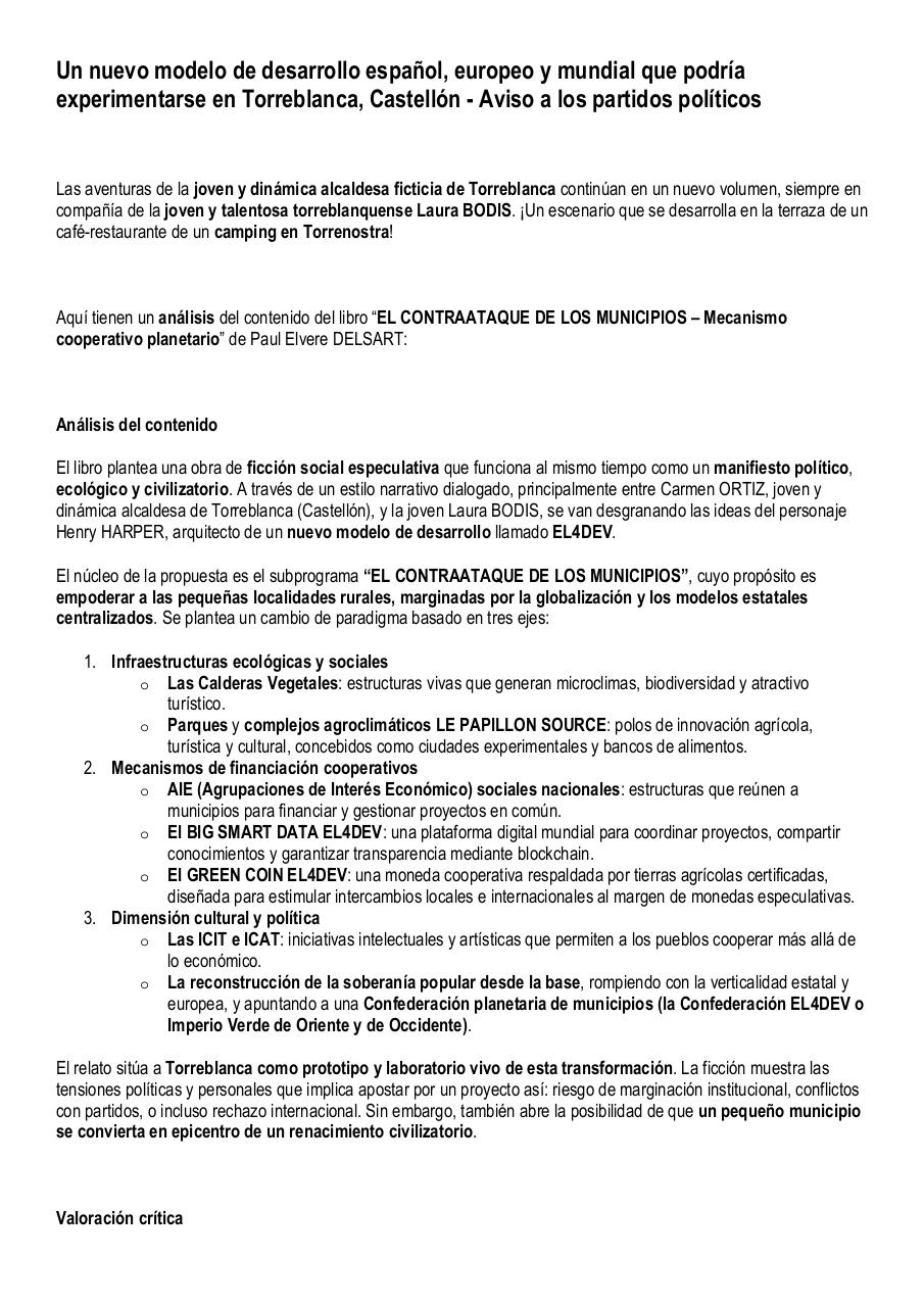 Un nuevo modelo de desarrollo español, europeo y mundial que podría experimentarse en Torreblanca, Castellón - Aviso a los partidos políticos..pdf - page 1/6