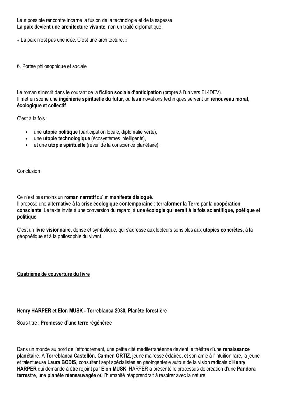 Henry HARPER et Elon MUSK – Torreblanca 2030, Planète forestière – Analyse du livre.pdf - page 3/7