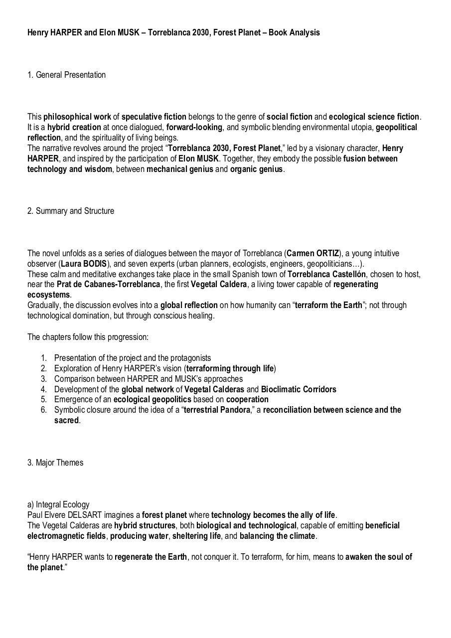 Henry HARPER and Elon MUSK – Torreblanca 2030, Forest Planet – Book Analysis.pdf - page 1/8