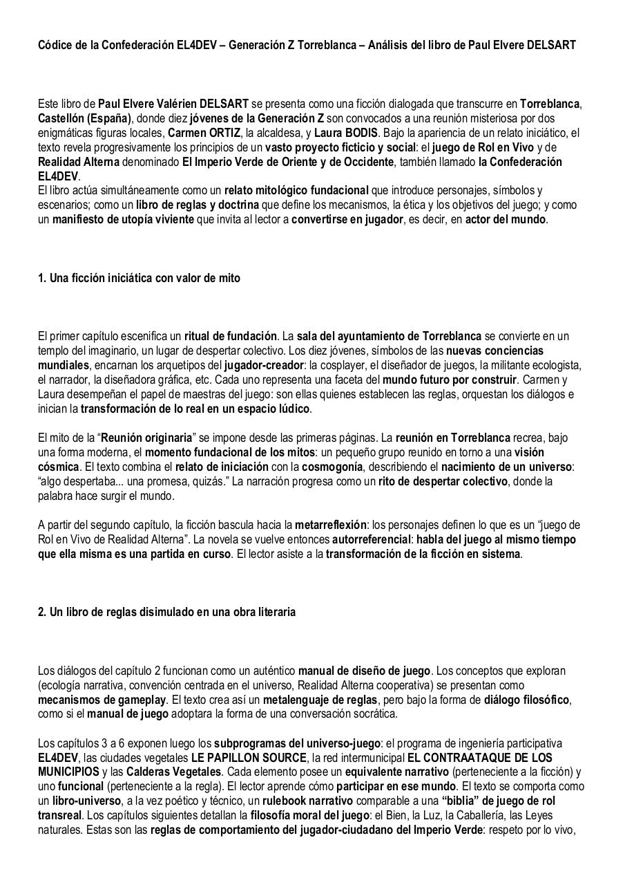 Códice de la Confederación EL4DEV – Generación Z Torreblanca – Análisis del libro de Paul Elvere DELSART.pdf - page 1/3