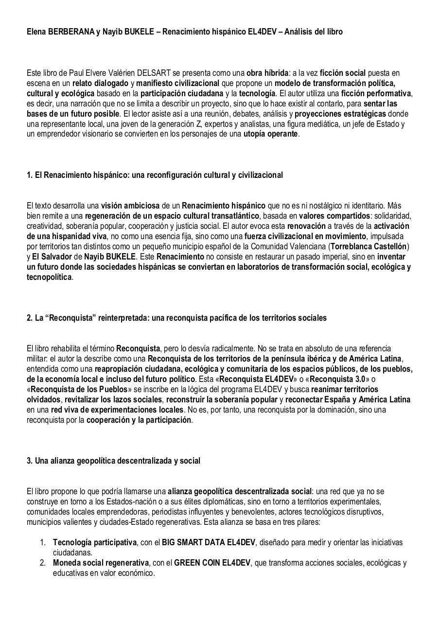 Elena BERBERANA y Nayib BUKELE – Renacimiento hispánico EL4DEV – Análisis del libro.pdf - page 1/7