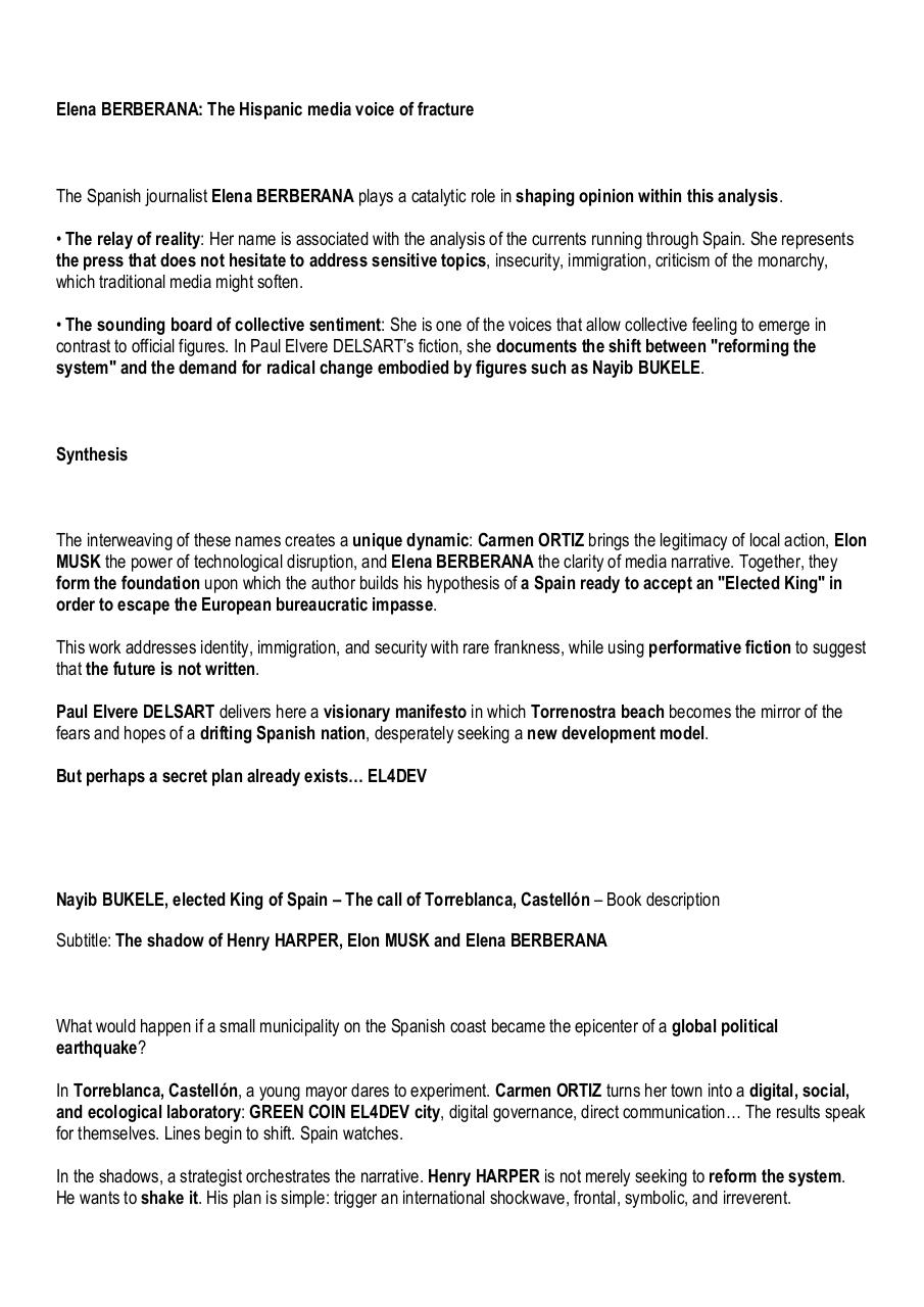 Nayib BUKELE, elected King of Spain - The call of Torreblanca, Castellón, Analysis of the Book by Paul Elvere DELSART.pdf - page 3/8