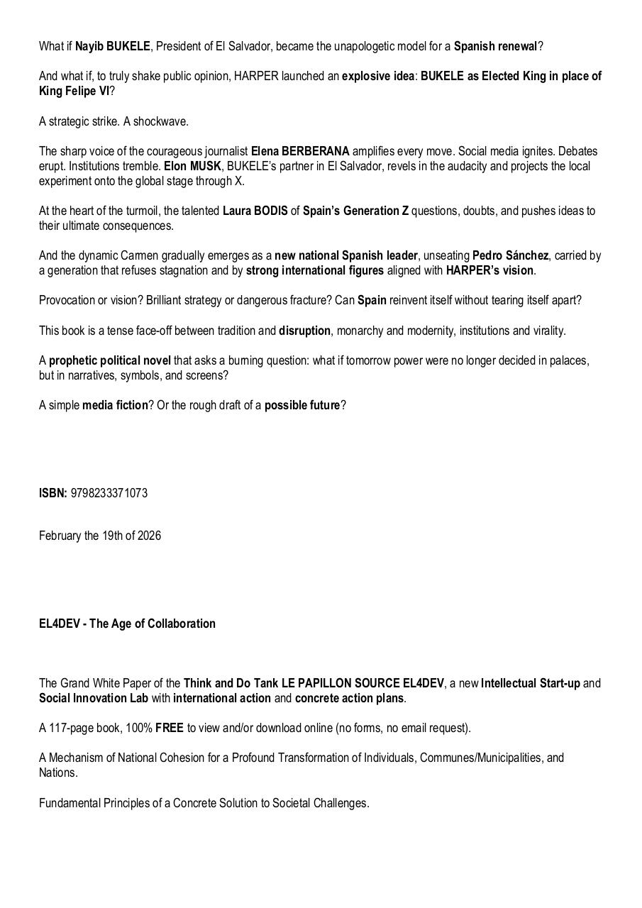 Nayib BUKELE, elected King of Spain - The call of Torreblanca, Castellón, Analysis of the Book by Paul Elvere DELSART.pdf - page 4/8