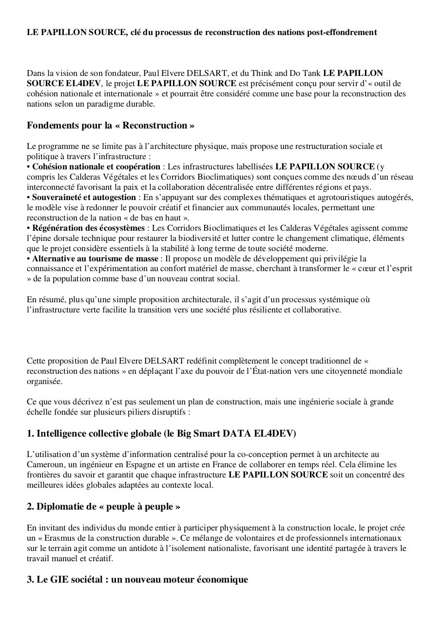 LE PAPILLON SOURCE, clé du processus de reconstruction des nations post-effondrement.pdf - page 1/9