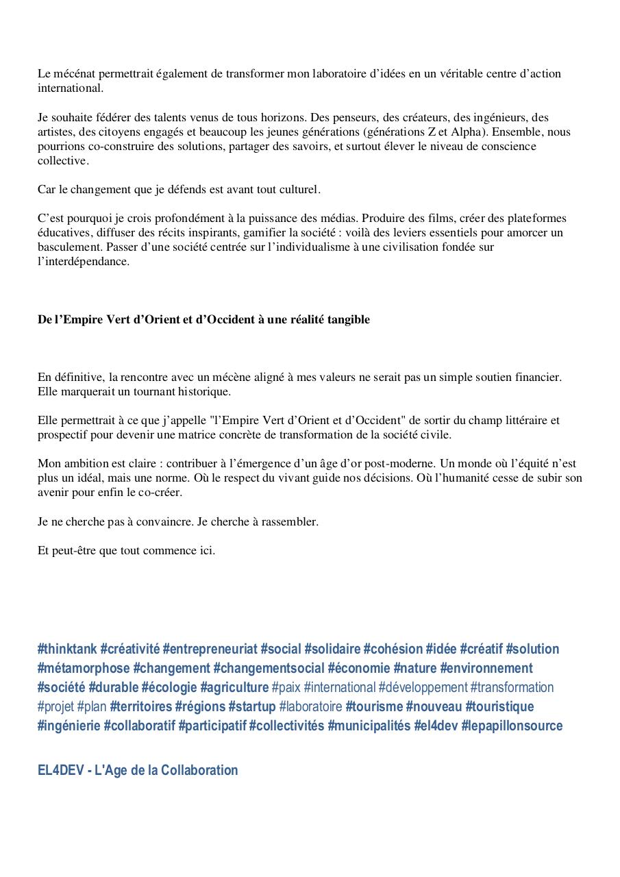 L’objectif de Paul Elvere DELSART – Rencontrer un mécène d’envergure à la vision disruptive.pdf - page 2/7