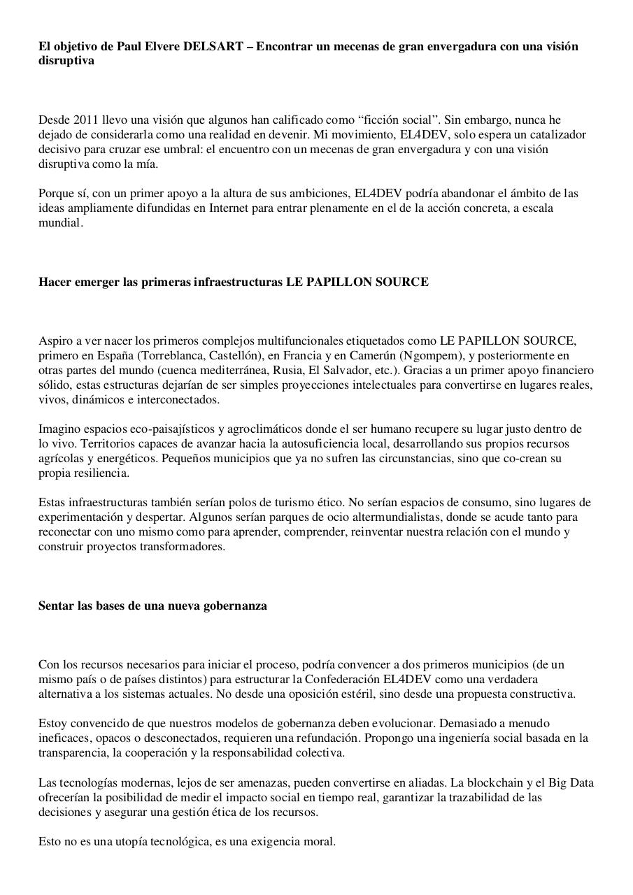 El objetivo de Paul Elvere DELSART – Encontrar un mecenas de gran envergadura con una visión disruptiva.pdf - page 1/8