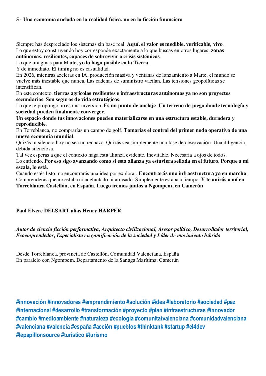 Carta abierta dirigida a Elon MUSK – Anclaje de un sistema operativo social mundial y lanzamiento de un nuevo sistema monetario planetario en Torreblanca Castellón, España y en NGOMPEM, Camerún.pdf - page 3/8