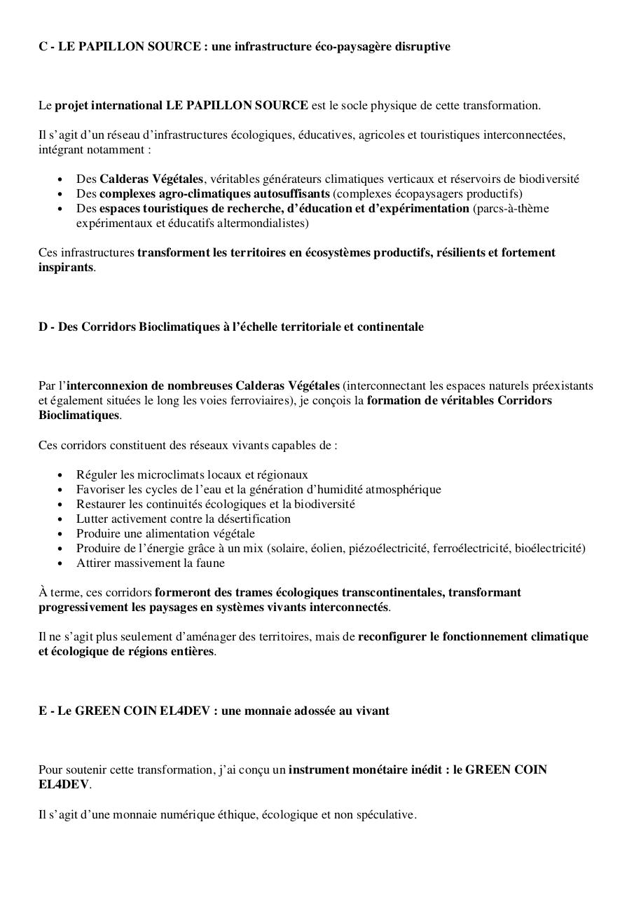 Lettre ouverte à Elon Musk - La cité-État en réseau et LE PAPILLON SOURCE, un nouveau modèle civilisationnel à expérimenter à Torreblanca Castellón, en Espagne et à Ngompem, au Cameroun - Transformation du PAI du golf Doña.pdf - page 2/11